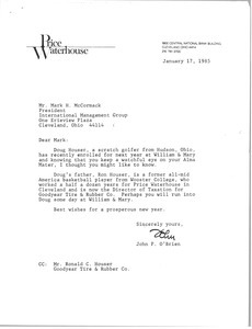 Letter from John P. O'Brien to Mark H. McCormack