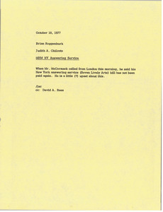 Memorandum from Judy A. Chilcote to Brian Roggenburk