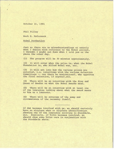 Memorandum from Mark H. McCormack to Phil Pilley