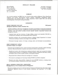 Douglas P. Williams resume