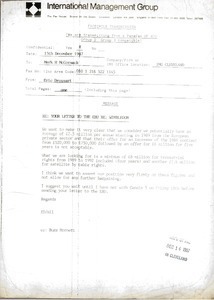 Fax from Eric Drossart to Mark H. McCormack