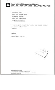 Fax from Mark H. McCormack to Fumiko Matsuki