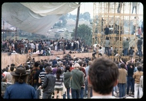Audience near the stage at the Woodstock Festival