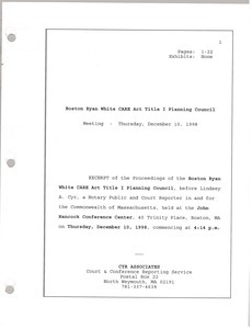 Excerpt of the proceedings of the Boston Ryan White CARE act title I planning council meeting