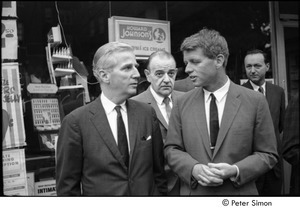 Robert F. Kennedy with a member of his campaign team