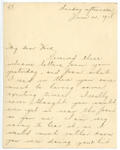 Letter from Letitia Crane to Frank F. Newth