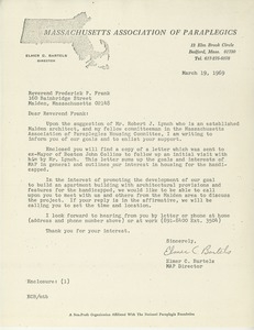 Letter from Elmer C. Bartels to Frederick P. Frank