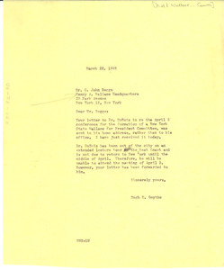 Letter from Hugh H. Smythe to National Wallace for President Committee