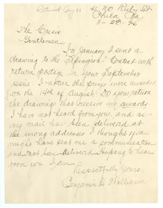 Letter from Benjamin H. Williams to Crisis