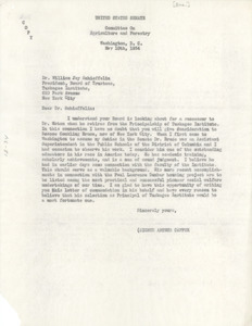 Letter from Arthur Capper to William Jay Schieffelin