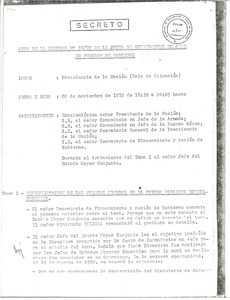 Minutes: meetings of the Junta de Comandantes en Jefe