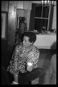 Johnnetta Cole: informal portrait, seated, at the book party for Robert H. Abel