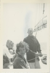 Bernice Kahn on a sailboat