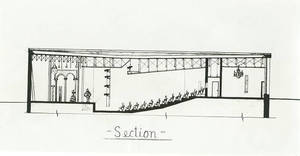 Cross-section sketch of the Fuller Arts Center at Springfield College
