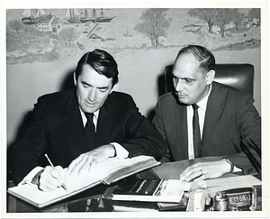 Actor Gregory Peck with Deputy Mayor Henry Scagnoli