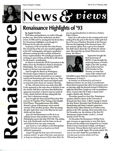 Renaissance News & Views, Vol. 8 No. 2 (February 1994)