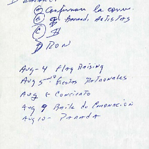 Draft of a letter from Carmen A. Pola, President of the Festival Puertorriqueño de Massachusetts, to John W. Shipman, representing Bacardi Imports, Inc., giving the schedule of the Festival
