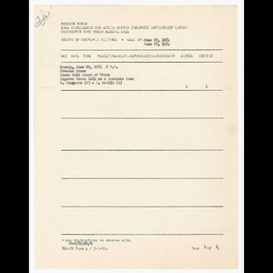 Agenda, summary and comments, minutes and attendance list for Grove Hall Board of Trade and Washington Park Association of Apartment House Owners meetings in June 1964