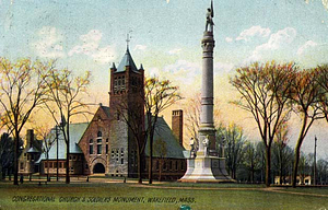 Congregational Church & Soldiers Monument, Wakefield, Mass.