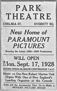 Movie theatres - Park Theatre 1928-1987