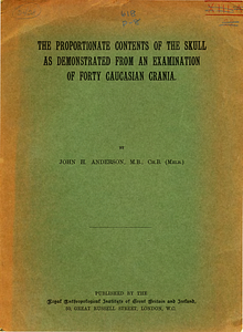 The proportionate contents of the skull as demonstrated from an examination of forty Caucasian crania