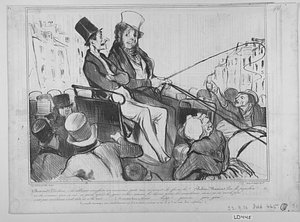 (Bertrand) Dis donc, s’ils allaient nous faire un mauvais parti tous ces meurt-de-faim là ?... (Robert Macaire) Qui, la populace ?... tu ne la connais pas, ça crie, ça geule après les gens riches, comme les chiens après les mendians, mais ça ne mord pas........... c’est pas méchant c’est bête et v’la tout...... (Il crie très haut) héééé.....hopp !!..... garrrre...gare-gare !...... (Le peuple remarque avec attendrissement qu’il n’a écrasé personne et qu’il a l’air très bon enfant).