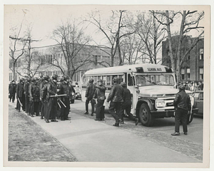 Police Officers getting in formation on SC Campus (April 6, 1970)