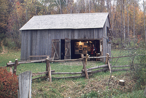 Autumn visitors to the Hopkins Forest Farm Museum opening exhibit.