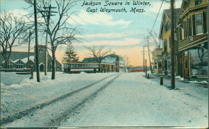 Jackson Square in winter, East Weymouth, Mass.