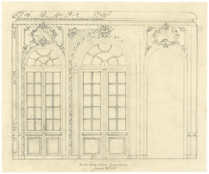 Anteroom elevation, east and west, 3/4 inch scale, residence of E. H. G. Slater, "Hopedene", Newport, R.I., (1898) 1902-3.