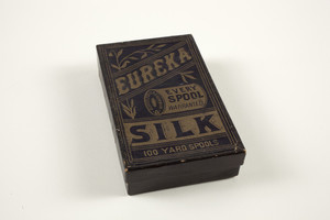 Box for Eureka Silk 100 yard spools of thread, Seavey, Foster & Bowman, location unknown, undated