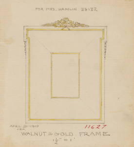 "Walnut & Gold Frame"