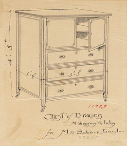 "Chest of Drawers Mahogany & Inlay"