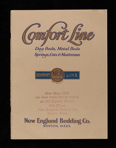 Comfort line, day beds, metal beds, springs, cots & mattresses, 321-327 Congress Street, New England Bedding Co., Boston, Mass.