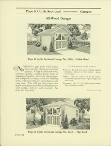 Pope & Cottle sectional not portable garages, Pope & Cottle, Revere, Mass., undated. All-wood garages