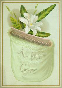 Christmas card, featuring a floral design, undated