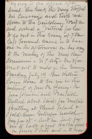 Thomas Lincoln Casey Notebook, May 1891-September 1891, 56, my way to the office after