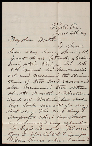 Thomas Lincoln Casey, Jr. To Emma Weir Casey, June 9, 1883 - Digital ...