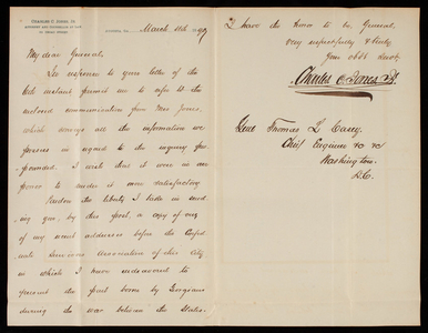 Charles C. Jones, Jr., to Thomas Lincoln Casey, March 11, 1890