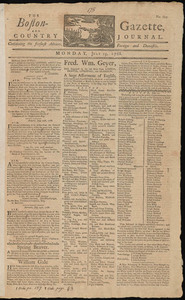 The Boston-Gazette, and Country Journal, 25 July 1768
