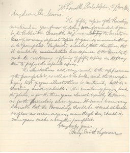 Letter from Benjamin Smith Lyman to John Thompson Morris