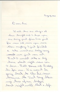 Letter from Ronald Wayne Schrum to Carolyn Ann Garrett