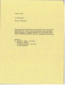 Memorandum from Mark H. McCormack to H. Kent Stanner