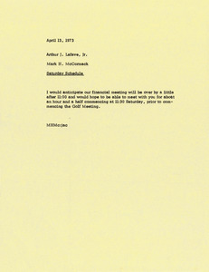 Memorandum from Mark H. McCormack to Arthur J. Lafave, Jr.