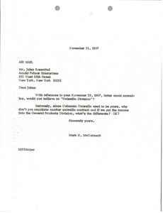 Letter from Mark H. McCormack to Jules Rosenthal