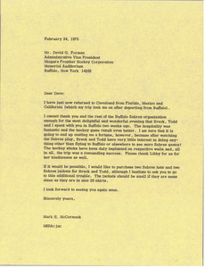 Letter from Mark H. McCormack to David G. Forman