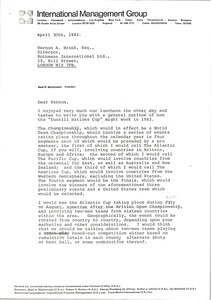 Letter from Mark H. McCormack to Vernon A. Brink