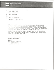 Memorandum from Mark H. McCormack to Eric Drossart