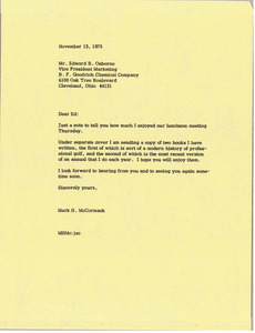 Letter from Mark H. McCormack to Edward B. Osborne