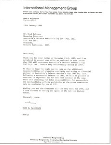 Letter from Mark H. McCormack to Noel Robins